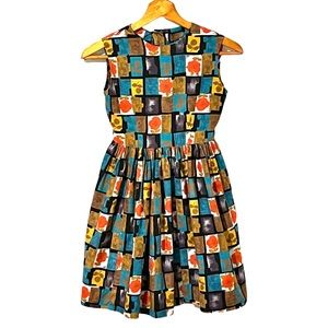 Vintage Handmade Girls 60s Dress with Mod Color and Pattern